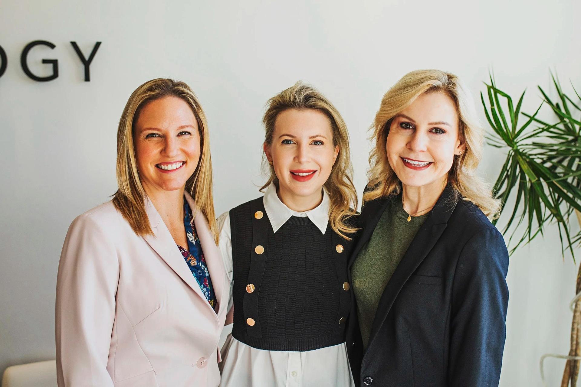 RW Dermatology team — Rachael Schwait, Dr. Rachel White, and Charlot Byck